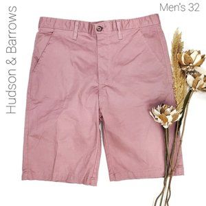 New Hudson & Barrows  Mauve Mens Shorts 32